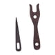 thumbnail image 5 of Kit de 2 piezas de tenedor de tejer y aguja de ojo, accesorios ligeros de madera para niños Marrón oscuro, 5 of 9