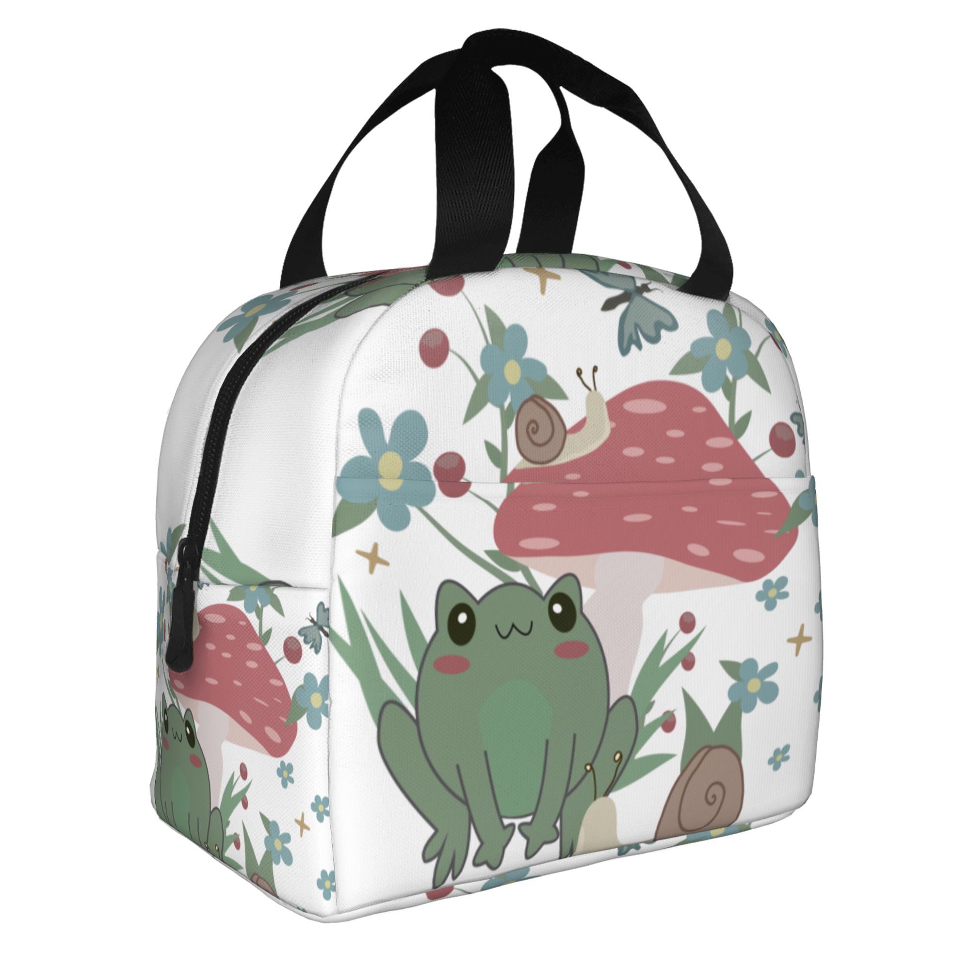 Cottagecore Aesthetic Cute Vintage Frog And Snail Thermal Insulated Lunch  Bags Women Portable Lunch Storage Food
