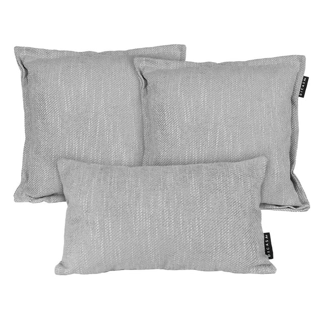 Set de 3 Cojines DICASA Petra Gris 2 Cuadrados 1 Rectangular