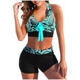 thumbnail image 1 of Conjunto de Traje de Baño Dividido de Mujeres, Tres Piezas Impreso Bikini Sexy para la Playa Y la Piscina, Traje de Baño sin Espalda con Almohadilla de Pecho, Nylon de Dos Piezas, 1 of 3