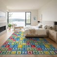 thumbnail image 3 of ODIKA 9'x12' Washable Area Rug Classroom Study Featuring Bold Characters Botanical Graphics Design for Dining Room, Basement, Large Office, Non-Slip Chair-Friendly, 3 of 7