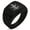 Black, variant on Stainless Steel Pirate Skull Anchor & Cross Swords Geometric Pattern Step-Down Biker Style Polished Ring
