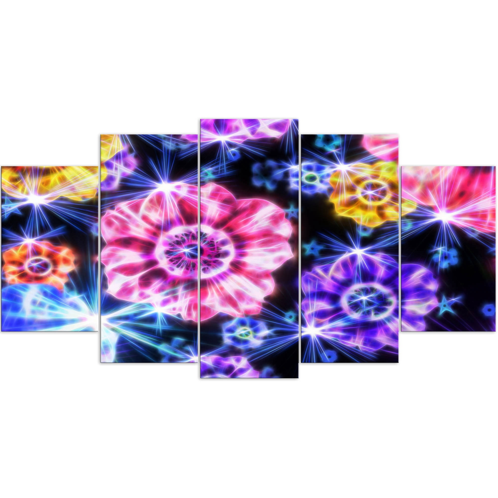 Design Art Floral Gathering Gallery Wrapped Canvas, 5 Panels, 60" x 32"