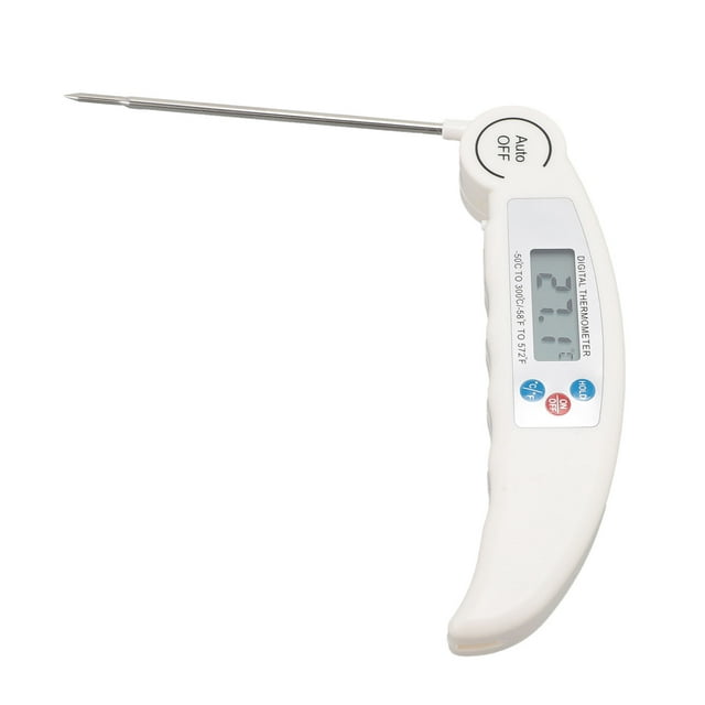 Digital Meat Thermometer, Sensitive Probe Easy Using Sturdy Foldable Digital Cooking Food Thermometer Stainless Steel and ABS for BBQ Blue,White