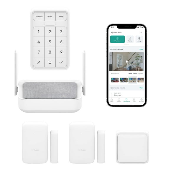 Wyze Home Security Core Kit: Hub, Keypad, Motion Sensor, Entry Sensors (x2); Compatible w/ Wyze Cam, Leak & Climate Sensors; 3 Mo