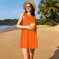 thumbnail image 3 of Kdxio Robe d'Été Sans Manches à Imprimé Écailles Orange pour Femmes, Décontractée, avec Poche, 3 of 7