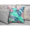 thumbnail image 2 of Queen's designer Leaf Pillowcase16"X16"Tropical Plant Palm Leaves Vivid Neon Gradient Synthwave Vaporwave Throw Pillow Cover Home Decor Square Pillow Cases Sofa Cushion Cover, 2 of 4