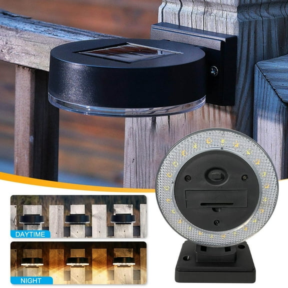 Solar Fence Light Outdoor Wall Sconce 5.5x4.2in LED Dual Color Warm White Cool White Waterproof ABS Garden Yard Patio Deck Decorative Lighting Auto On Off Easy Install