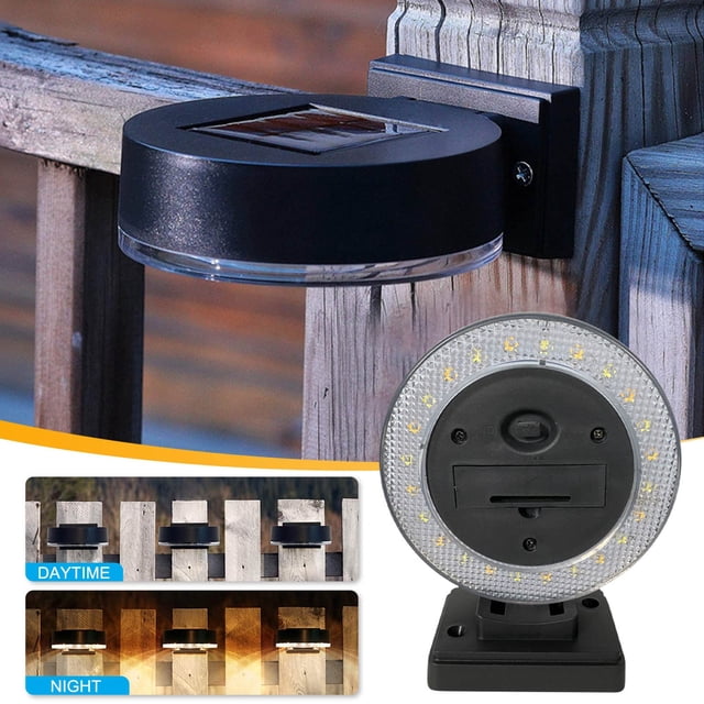 Xihbxyly Luces Solares para Cercas, Dos Modos de Color: Blanco Cálido/Blanco Frío, Paneles Solares Eficientes, Material Abs Impermeable, Decoración de Pared para Jardín Exterior, Fácil Instalación, T