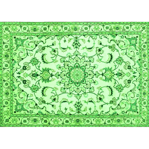 Ahgly Company Indoor Rectangle Persian Green Traditional Area Rugs, 2' x 5'