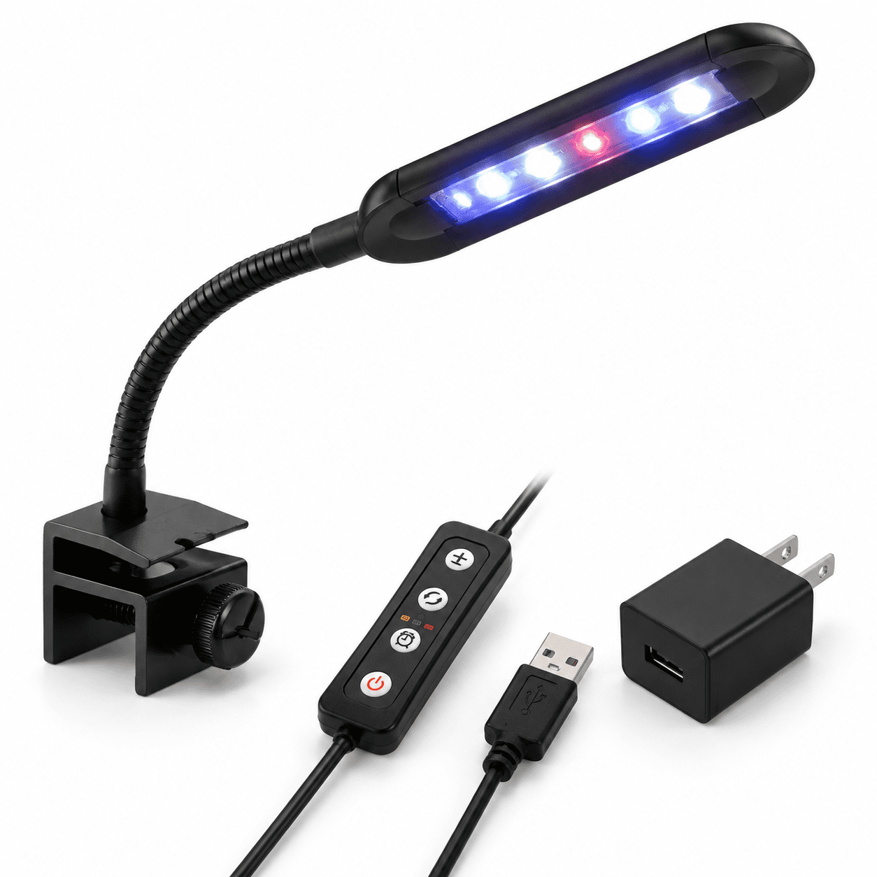 6W Mini Clip-on Aquarium Light for 0.5-5 Gallon Nano Freshwater Tanks
