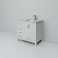 thumbnail image 5 of Jacques 36 in. W Right Offset White Bath Vanity, Carrara Marble Top, and Faucet Set, 5 of 9
