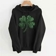 thumbnail image 5 of Women'S St. Patrick'S Day Irish Clover Pattern Sweatshirt Long Sleeve Shirt Fun Pocket Hoodie, 5 of 6