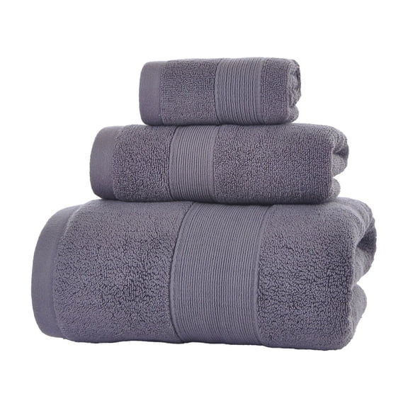 Celsvanis Towel Set 3 Piece Extra Large Cotton Bath Towel Hand Towel Washcloth Quick Dry Ultra Soft Highly Absorbent for Bathroom Hotel Spa, Gray