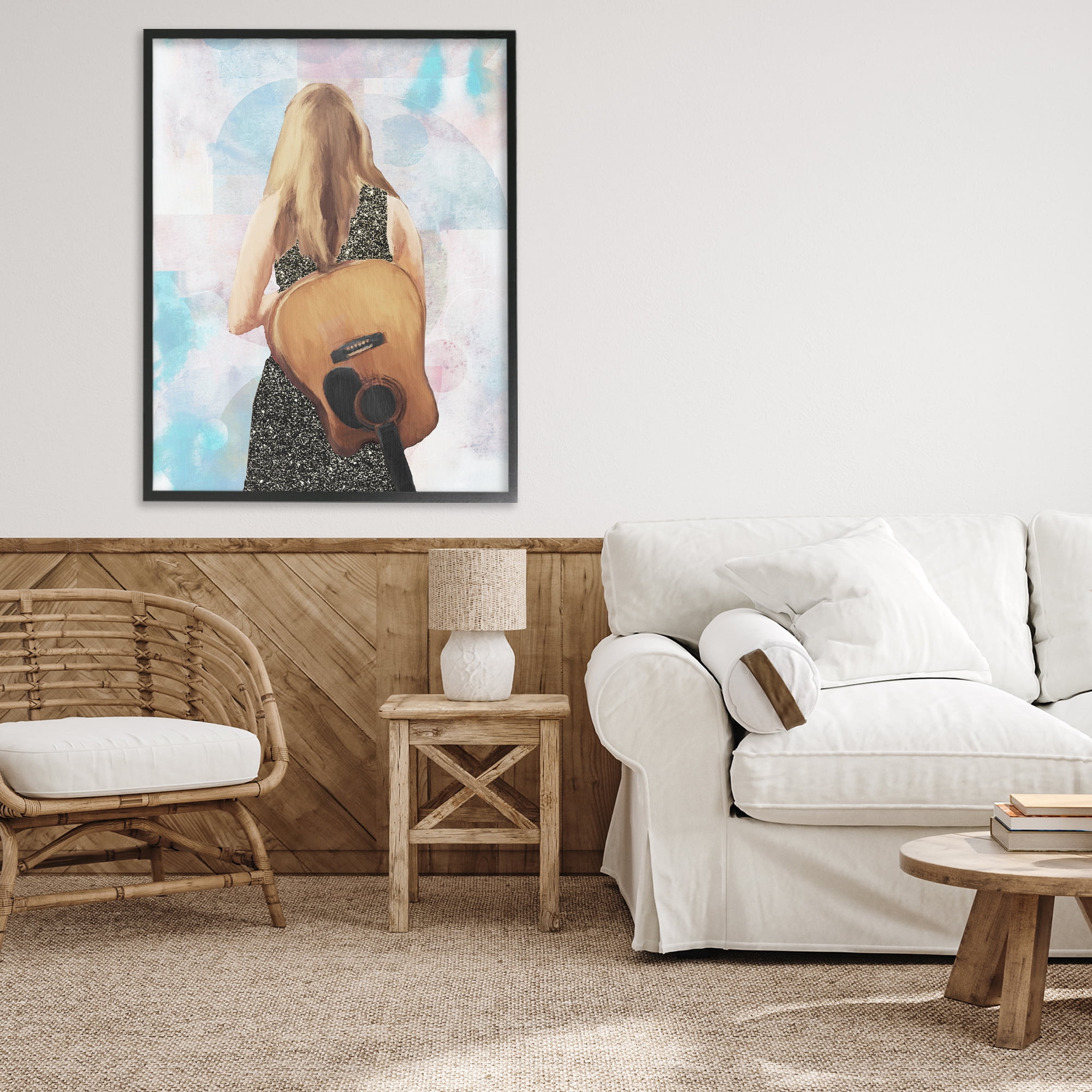 Stupell Industries Dreaming With My Guitar Black Framed Giclee Art, design by Dan Meneely