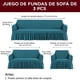 thumbnail image 4 of 3 Pzs Funda Cubre Sala Sofá Elástica Con Falda Tipo Plumeti, 4 of 10