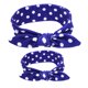thumbnail image 1 of Turbante estampado para bebé, conjunto de diadema con orejas de conejo y accesorios para el cabello (lunares azul rey), 1 of 5