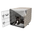 thumbnail image 5 of Geometric Dog Crate Cover, Modern Neutral Style Pattern of Abstract Ornamental Triangles Print, Easy to Use Pet Kennel Cover Small Dogs Puppies Kittens, 7 Sizes, Pale Sepia and White, by Ambesonne, 5 of 6