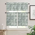 thumbnail image 2 of Green Grey Kitchen Curtains and Valances Set, Rod Pocket Curtains Tier Farmhouse Window Curtains 36 Inch Length, Modern Graffiti Abstract Art Retro Country 3 Piece Kitchen Curtains Set, 2 of 6