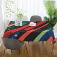 thumbnail image 3 of Yayeee Tablecloths 60" x 120" Rectangle Wrinkle Resistant Party Table Cover, Blue Abstract Lines, 3 of 8