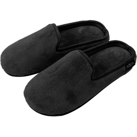 

Roxoni Men s Slippers Slip On Terry Clog Comfort House Slipper Indoor/Outdoor Black