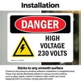 thumbnail image 3 of (2 Pack) High Voltage 230 Volts OSHA Danger Sign 18 Inch X 12 Inch Vinyl Label Decal Sticker Weather Resistant, UV Protected for Workplace, Business, and Construction Site, Made in the, 3 of 7