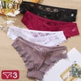 thumbnail image 2 of 3 Unids/Set Bragas De Mujer Ropa Interior Sexy Encaje Lencería Floral Calzoncillos Perspectiva Finetoo Diseño Señoras Pantyspangjing, 2 of 4