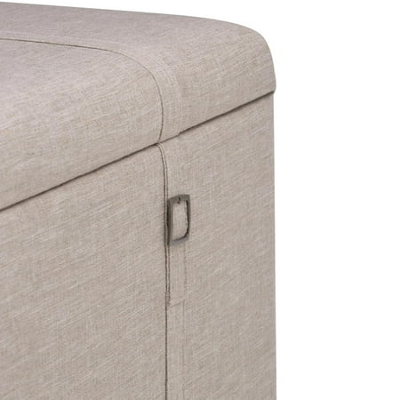 Simpli Home - Dorchester 5-Piece Rectangular Storage Ottoman Bench - Midnight Black