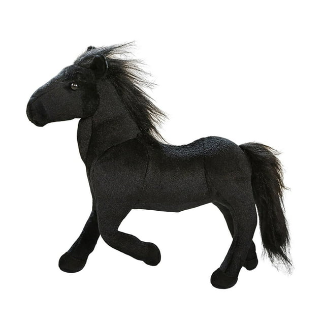 Stuffed Animals Horse Decorative Cuddly Plush Toy for Themed Parties Decor Black