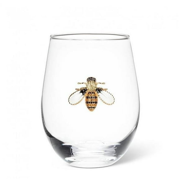MDR Trading Inc. AB-27-BLING-132_Q01 Jewelled Bee Pattern Stemless Wine Glass