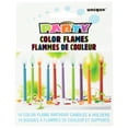 Color Flame Birthday Candles and Holders, Assorted, 10ct
