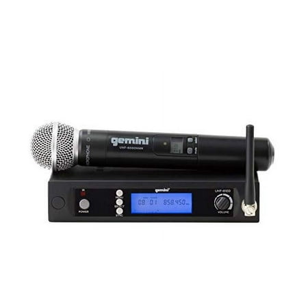 Gemini Single Wireless Microphone System Professional Handheld Long Range (240 Ft) Mic Set for DJ Church Karaoke Gym XLR Connector 1 microfono (UHF-6100M-R2)