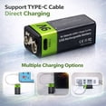 thumbnail image 6 of Electronic World 9V Rechargeable Lithium Batteries (2 Pack), USB-C Fast Charging 9 Volt Battery with Cable, Long Lasting for Smoke Detectors, Alarms, Microphones & Guitar Pedals, 6 of 9