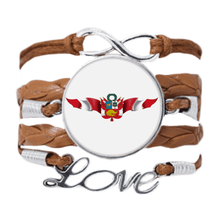 peru flag national emblem bracelet love chain ornament wristband
