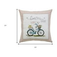 thumbnail image 3 of 17" X 17" Light Pink Checkered Easter Bunny on Bicycle Throw Pillow, 3 of 6