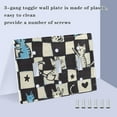 thumbnail image 3 of Yayeee Toggle Light Switch Wall Plate 2-Gang 4.56"x4.48" Decorative Outlet Cover, Blue and White Cat, 3 of 7