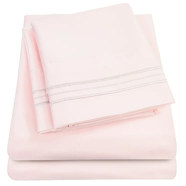 Sweet Home Collection  Extra Deep 21 Inch Pocket Sheet Set Pale Pink - Full