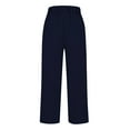 thumbnail image 5 of BODOAO Cropped Pants for Women Loose Pocket Cotton and Linen Casual Pants Navy Xl, 5 of 5