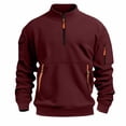 thumbnail image 2 of Migroa Half Zip Sweatshirt Outdoor Running, Men's Half Zip Long Sleeve Sweatshirt, Casual Sporty Pullover for Fall Winter Outdoor Running, Fleece Lined Top Mens Fleece Lined Sporty Top Outdoor, 2 of 4
