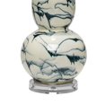 thumbnail image 4 of Benjara BM242115 Glass Table Lamp with Double Gourd Design, White & Blue, 4 of 5