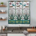 thumbnail image 4 of Green Butterfly Flower Semi Sheer Curtains Drapes for Living Room,Bedroom,French Doors Window 54 Inches Long,Stained Glass Dragonfly Floral Plant Rod Pocket Chiffon Curtain Voile Drapery Panel, 4 of 8
