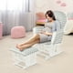 Gymax Baby Nursery Relax Rocker Rocking Chair Planeur & Pouf w/ Coussin Gris+blanc – image 3 sur 10
