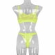 thumbnail image 3 of 2 piezas de encaje sexy conjunto de ropa interior sujetador ropa interior regalo para mujer, verde fluorescente, S Inevent XX000054-11, 3 of 7