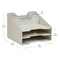 thumbnail image 3 of Mind Reader Desktop Organizer, Vertical File Holder, Paper Trays, Office, Plastic, 12.5"L x 11.75"W x 9.5"H, Beige, 3 of 7