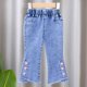 thumbnail image 3 of Pantalones vaqueros largos para niños, ropa de verano, estilo occidental, de cintura alta, ligeramente acampanados, pantalones cortos casuales elásticos para niñas, pantalones vaqueros para niñas, 3 of 6
