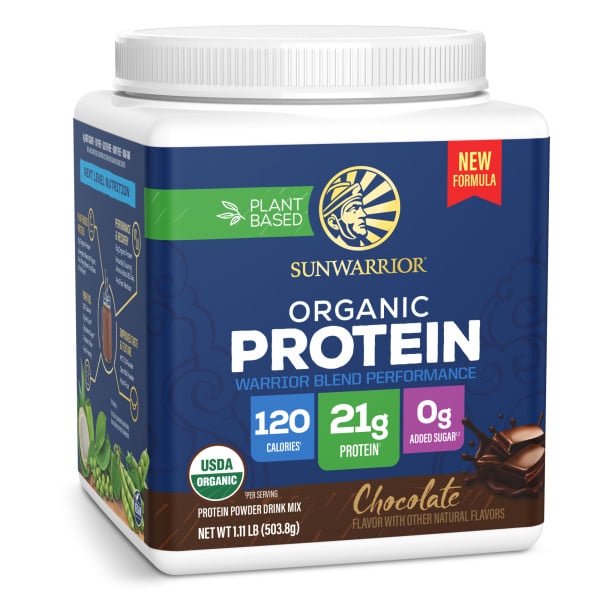 Sunwarrior Organic Chocolate Warrior Blend Performance Protein, 17.76 OZ
