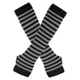 thumbnail image 3 of Resicozy Arm Warmers Fingerless Gloves for Women Cute Y2k Accessories Soft Lightweight Striped Gloves Gray, 3 of 4