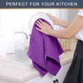 thumbnail image 4 of 6 Pack 100% Cotton Kitchen Dish Cloths, Waffle Weave Dish Cloths for Washing Dishes, Quick Drying Kitchen Dish Towels Rags, 12x12 Inches, Purple, 4 of 8