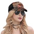thumbnail image 5 of Zufioo Adorable Kitten In Kimono Print Mesh Baseball Cap, Adjustable Sport Travel Hat Accessory for Men and Women, 5 of 7