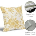 thumbnail image 4 of Vintage Floral Pillow Covers 20x20 Inch Set of 2 Golden Yellow and Cream Floral Throw Pillow Covers Chinoiserie Flower Pillowcases Rustic Farmhouse Cotton Linen Cushion Covers for Couch Bed Sofa Decor, 4 of 6
